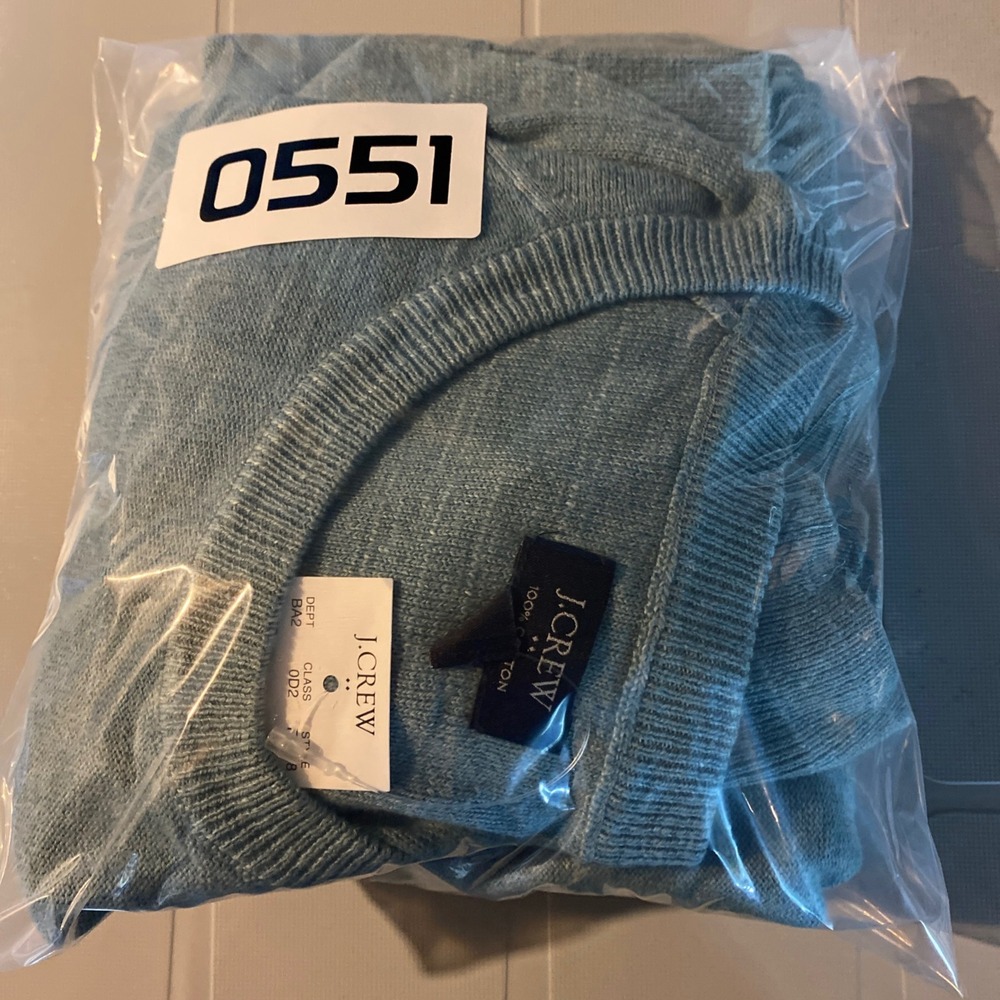 NEW J.Crew Cotton Crewneck Sweater Mens XL Teal Re-Imagined Raglan Classic - Picture 13 of 13